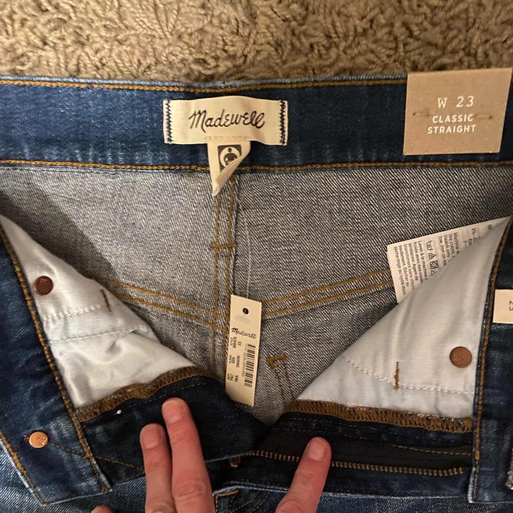 Madewell NWT CLASSIC STRAIGHT Denim Jean high rise sz 23 tags in pictures